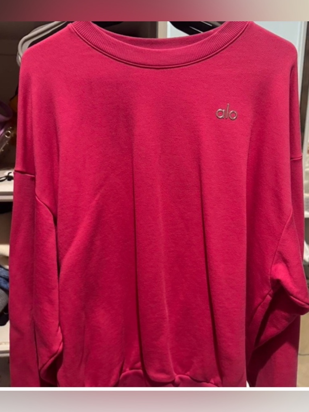 NEW pink alo sweatshirt medium